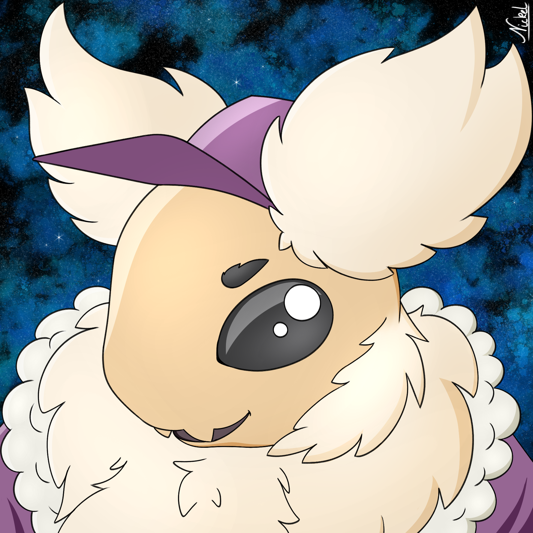 A headshot of Caiden with a cool space background.