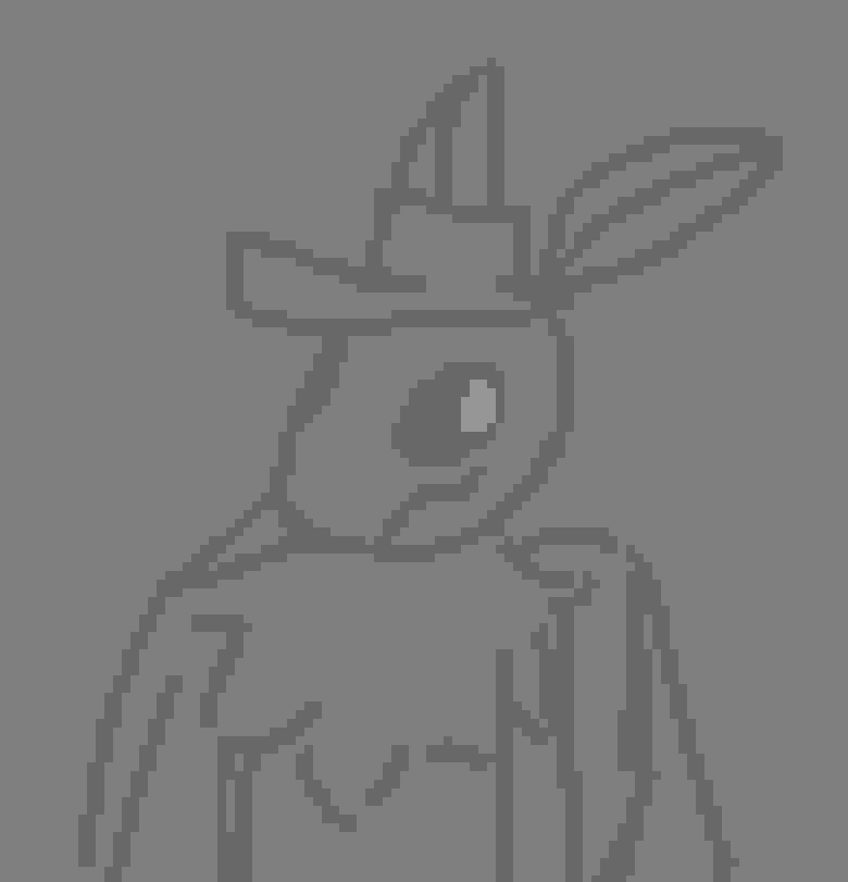 A doodle of Caiden looking smugly at the viewer.