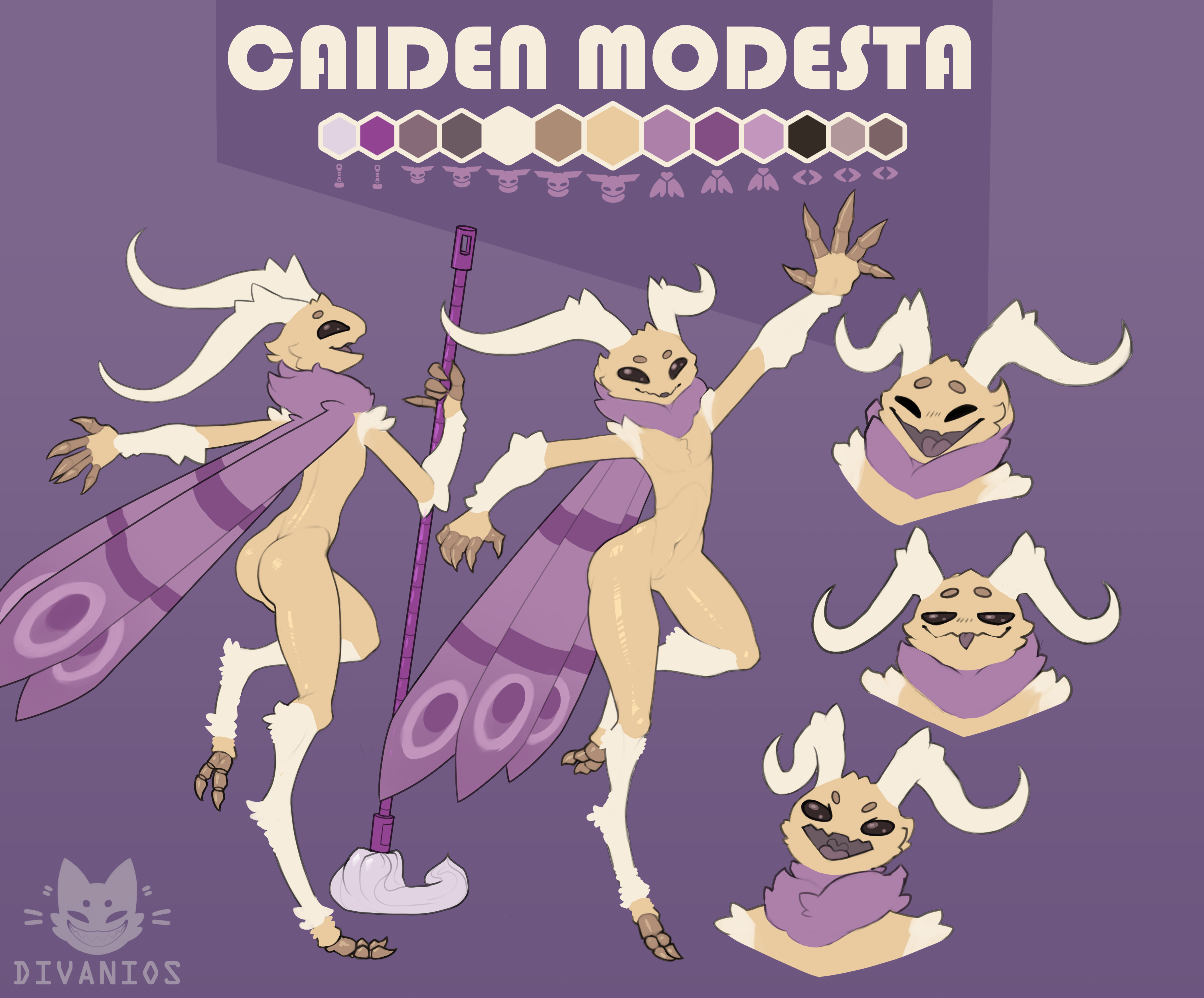 Caiden Modesta nude reference sheet.