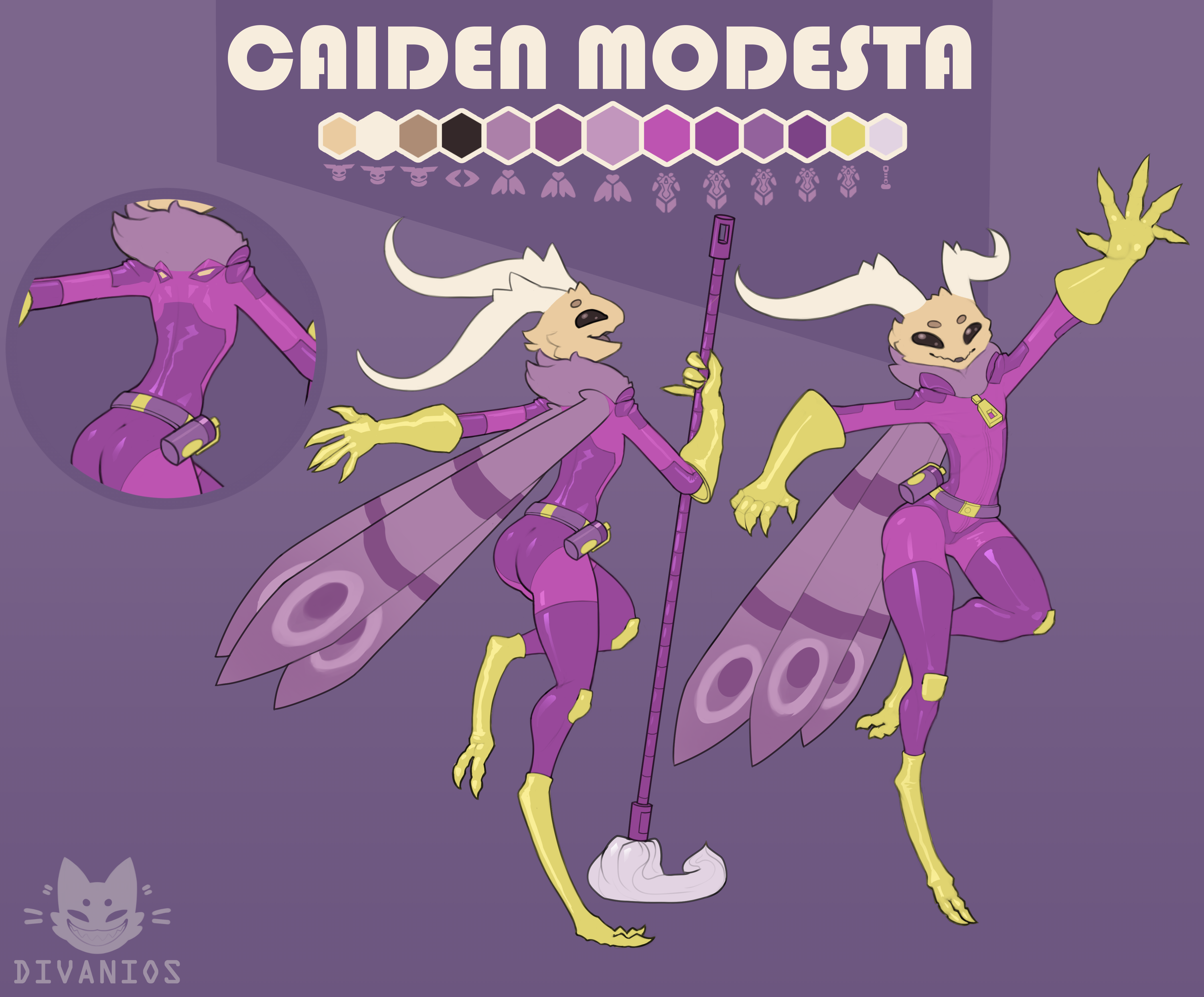 Caiden Modesta reference sheet with suit.