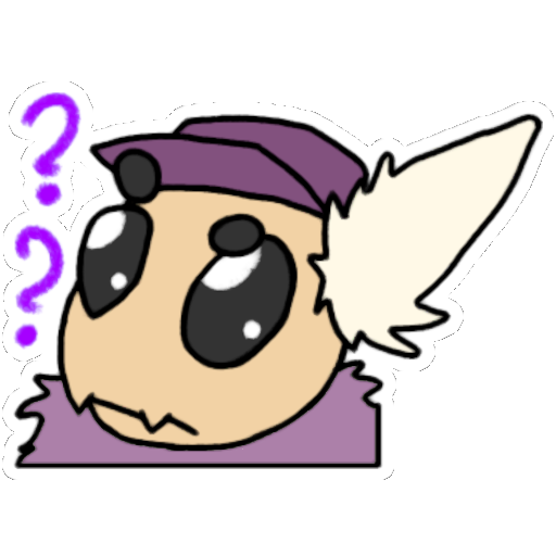Caiden looking confused with a tilted head, furrowed brows, and several question marks floating around.